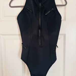 Magicsuit Black Zipper-Front One-Piece Swimsuit